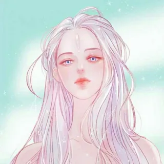 😒 e80540fc mujer, pelo largo, retrato, arte digital, obra de arte telegram sticker