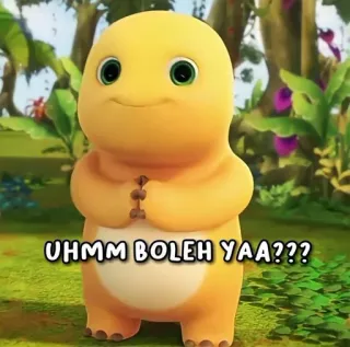 ➖ f42a2a4a UHM BOLEH YAA??? Cartoon, Dinosaurier, Niedlich, Fragend, Figur whatsapp sticker