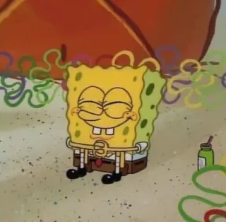 🌟 52e83670 Spongebob 스폰지밥, 만화, 애니메이션, 네모바지, 평화로운, 귀여운 telegram sticker