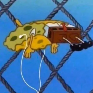 🌟 9d450f6c Spongebob Spongebob Squarepants 스폰지밥, 만화, 헤드폰, 음악, TV, 애니메이션 telegram sticker