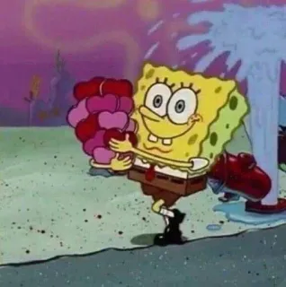 🌟 a553df18 Spongebob Spongebob Squarepants 스폰지밥, 하트, 사랑, 만화, 스폰지밥 네모바지, 니켈로디언 telegram sticker