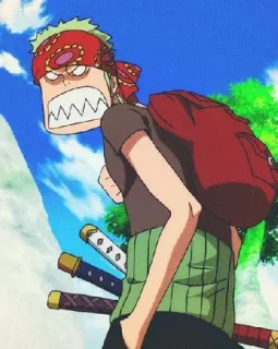 ⚔ 723dc294 Zoro One Piece anime, one piece, zoro, spada, cartone animato, adesivo telegram sticker