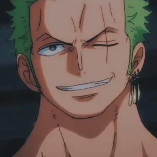 ⚔ f12d2402 Zoro One Piece zoro, anime, one piece, personaggio, capelli verdi, cicatrice telegram sticker