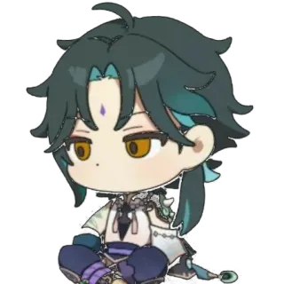 😊 25acc2a2 Xiao Genshin Impact Xiao, Genshin Impact, Anime, Chibi, Spiel telegram sticker