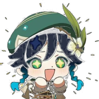😁 5037e77b Venti Genshin Impact Anime, Genshin Impact, Venti, Süß, Cartoon, Charakter telegram sticker