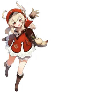 🙂 576a16a4 Klee Genshin Impact Klee, Genshin Impact, Videospiel Charakter, Anime Stil, rotes Outfit, süß, kawaii telegram sticker