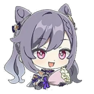 😍 8539962e Keqing Genshin Impact Anime, Genshin Impact, Keqing, Süß, Chibi, Videospiel, Cartoon telegram sticker