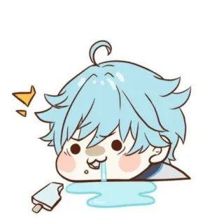 🤤 968797b4 Chongyun Genshin Impact Chibi, Anime, Spiel, Chongyun, Genshin Impact, Eis, Süß telegram sticker