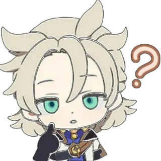 🙂 c286a3c1 Albedo Genshin Impact Albedo, Genshin Impact, Anime, Videospiel, Frage, Denken, Sticker, Chibi telegram sticker
