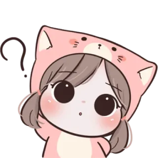 🐱 46e463d4 cute, girl, cartoon, animal, cat, hoodie, kawaii telegram sticker