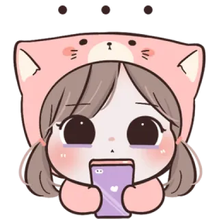 🐱 f87f6821 cartoon, sad, girl, crying, phone, cute telegram sticker