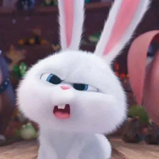 😘 70a7ab1f Snowball The Secret Life of Pets kelinci, lucu, hewan, peliharaan, kartun, animasi, penjahat whatsapp sticker