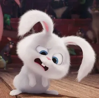 😂 f0883819 Snowball The Secret Life of Pets kelinci, bunny, imut, kartun, hewan, peliharaan whatsapp sticker