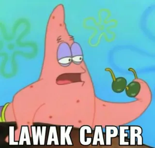 👍 f7377f5a Patrick Star SpongeBob SquarePants LAWAK CAPER 派大星, 海绵宝宝, 卡通, 幽默, 搞笑 telegram sticker