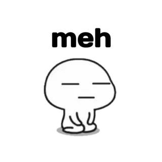 😑 9e1e6066 卡通, 角色, 白色, 简约, 情绪, 无表情 telegram sticker