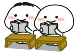 🍢 0da26dee membaca, buku, lucu, kawaii, belajar whatsapp sticker
