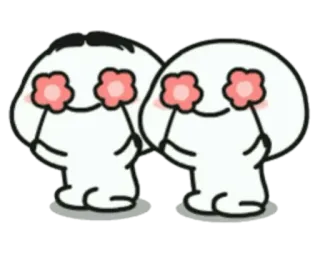 🍢 8f672b14 imut, kartun, bunga, mata whatsapp sticker