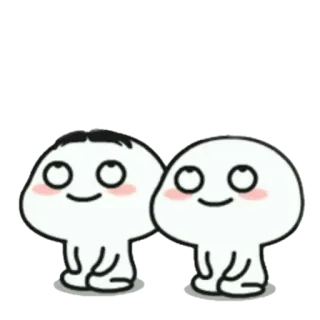 🍢 a0cf000d kartun, lucu, stiker, emoji, bahagia, dua orang whatsapp sticker