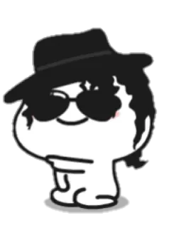 🍢 c226c472 kartun, karakter, topi, kacamata hitam whatsapp sticker