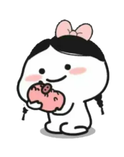 🍢 eea8665d kartun, imut, gadis, babi, ilustrasi, stiker whatsapp sticker