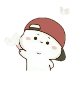 🍢 f0b0811a lucu, kartun, karakter, topi, melambai whatsapp sticker