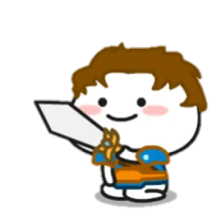 🍢 fb027d51 karakter, kartun, pedang, zirah whatsapp sticker