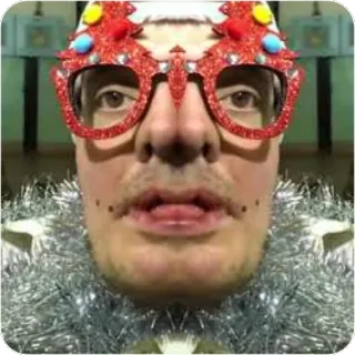 🗿 1a09f8cb クリスマス, メガネ, ホリデー, パーティー telegram sticker