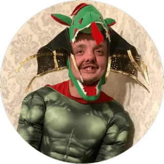 🐸 4f3dfcc4 男, ドラゴン, 帽子, コスチューム telegram sticker