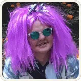 💁 bcf9bdbd 人物, 紫色のウィッグ, サングラス, 王冠, ポートレート, コスチューム telegram sticker