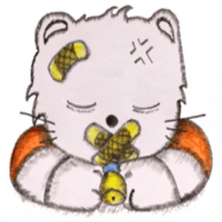 😶 106660f4 кот, пластырь, злой, мультфильм, животное, с кляпом, связанный telegram sticker