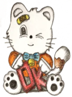 👌 e7637cf7 OK кот, котенок, милый, наклейка, животное, ок telegram sticker