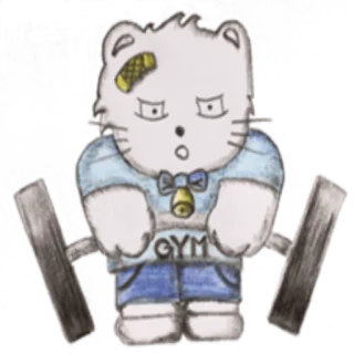 🏋‍♂ f3fa58ca GYM кот, спортзал, тренировка, тяжелая атлетика, мультфильм telegram sticker