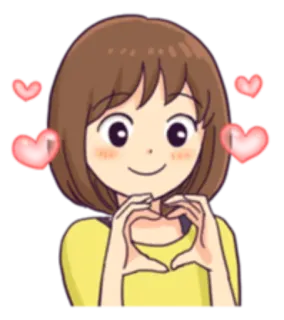 ❤️ 1074a58f cartone animato, cuore, amore, donna, carino telegram sticker