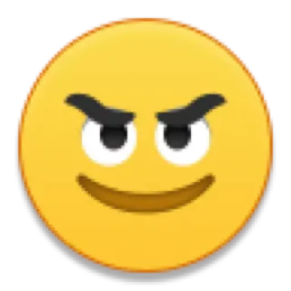 😈 70fc7928 อิโมจิ, ยิ้มมุมปาก, ชั่วร้าย, น่าสงสัย telegram sticker