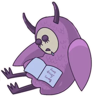 💤 f5a79f2d Boring Boring Boring 올빼미, 귀여운, 만화, 지루한, 책 telegram sticker