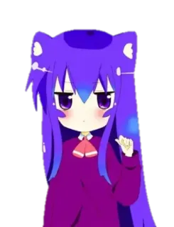 😕 014f3f93 Anime, Kreskówka, Kocia dziewczyna, Słodkie, Kawaii, Animowane telegram sticker