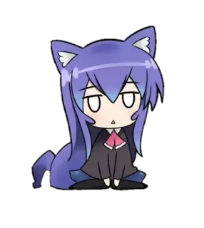 😐 08a8c3b9 Anime, Chibi, Kocia dziewczyna, Słodkie, Kawaii, Manga telegram sticker