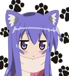 😶 51fbeecf Anime, Kocia dziewczyna, Manga, Słodkie, Kawaii, Naklejka telegram sticker