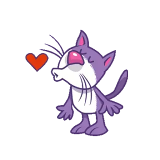 😘 26621770 chat, amour, baiser, coeur, animal, mignon, dessin animé telegram sticker