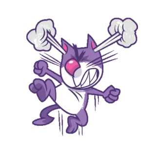 😡 5f606139 en colère, chat, dessin animé, vapeur, frustré, fou telegram sticker