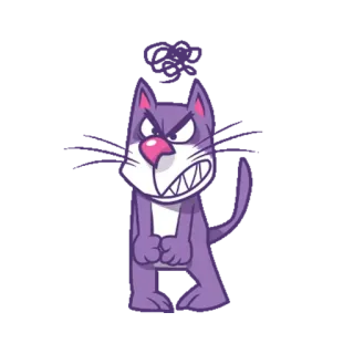 😤 6e097865 chat, en colère, dessin animé, animal, autocollant, félin telegram sticker