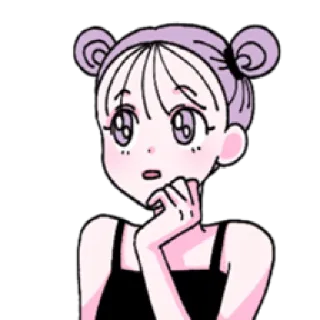 Purple Girl | @cutestickers4you whatsapp stickers