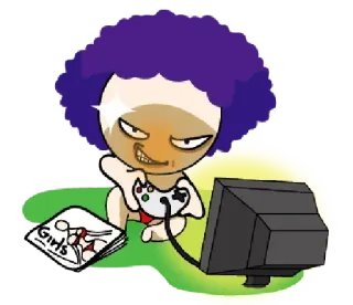 🏴 5fcc9bca Girls Cartoon, Gaming, Computer, Mädchen, Illustration telegram sticker