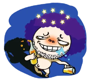 🏴 f048819b betrunken, bier, party, cartoon, lustig, angetrunken telegram sticker