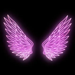 💜 40fd946e asas, anjo, néon, rosa, voando, penas telegram sticker