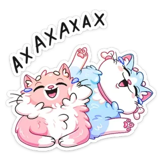 😂 1f53fbff AXAXAX 猫, 笑, 搞笑, 小猫, 动物, 可爱 telegram sticker