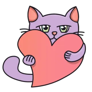 ❤️ 6dd12196 chat, coeur, amour, autocollant, animal, mignon, Saint-Valentin telegram sticker