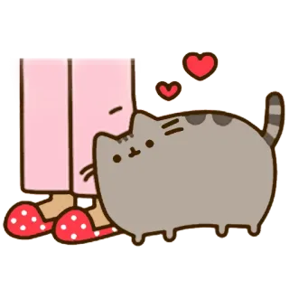 ❤ 02d09b6c Pusheen 고양이, 만화, 귀여운, 푸신, 하트, 사랑 telegram sticker