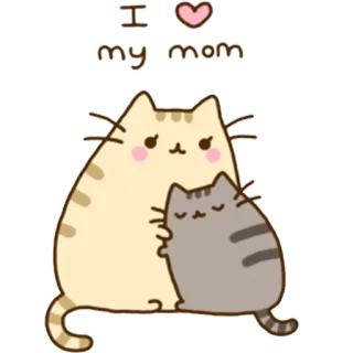 💞 255eacda I ❤️ my mom 고양이, 엄마, 사랑, 귀여운, 만화, 가족, 어머니 telegram sticker