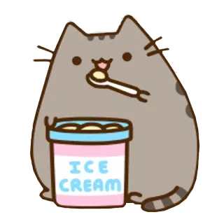 🍦 4cf85048 Pusheen ICE CREAM 고양이, 만화, 아이스크림, 음식, 귀여운 telegram sticker